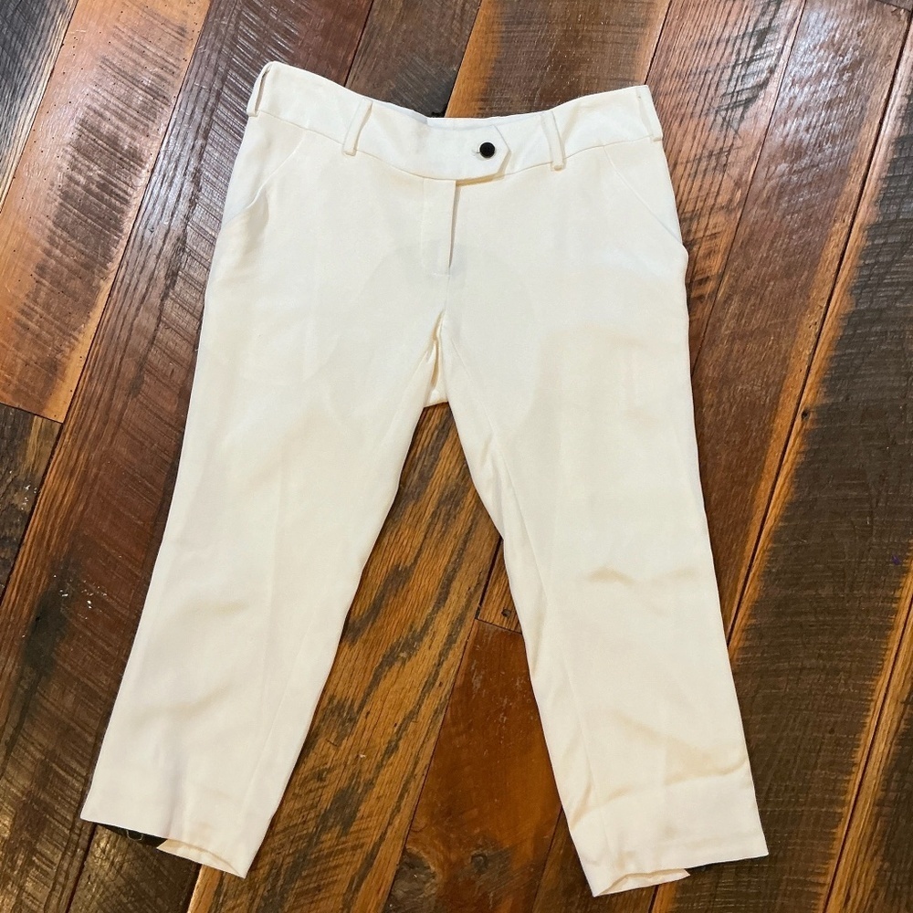 Norisol Ferrari Silk Blend Cropped Pants with Black Side Stripe - Size 6